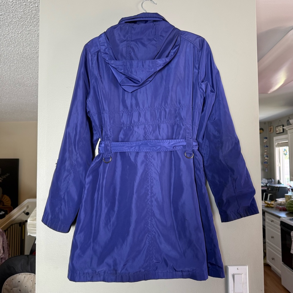 DKNY Royal Blue Lightweight Trench Coat - Picture 13 of 15